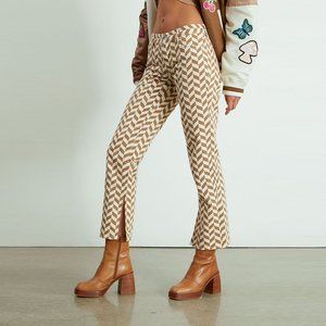 NWT New PacSun Brown Chevron Low Rise Straight Leg Jeans Size 25